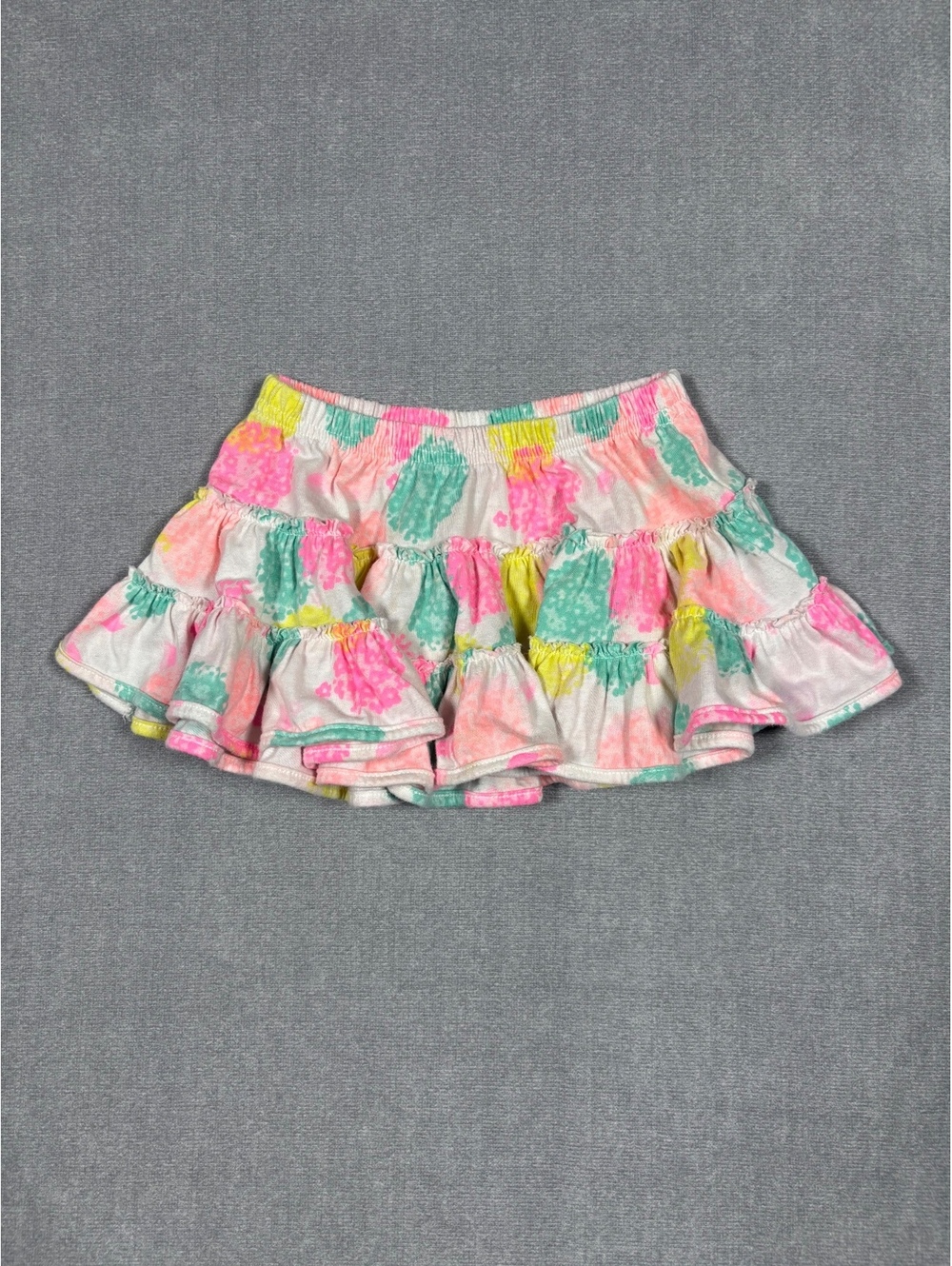Cherokee Girls Multicolor Floral Tie Dye Ruffle Skirt